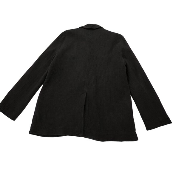 Free People Rowan Cotton Double Breasted Blazer, Black S - Picture 9 of 11